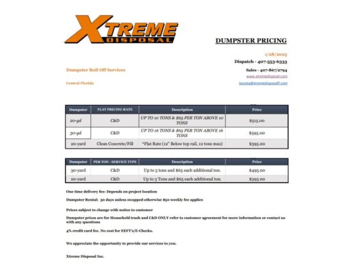 Dumpster Rental Services